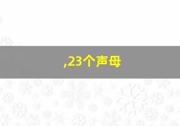 ,23个声母