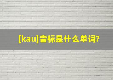 [kau]音标是什么单词?