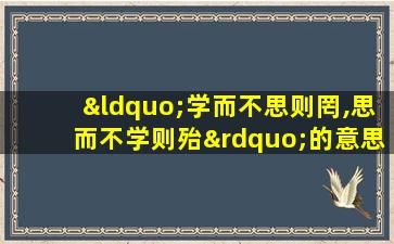 “学而不思则罔,思而不学则殆”的意思