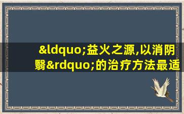 “益火之源,以消阴翳”的治疗方法最适用于