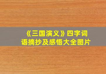 《三国演义》四字词语摘抄及感悟大全图片