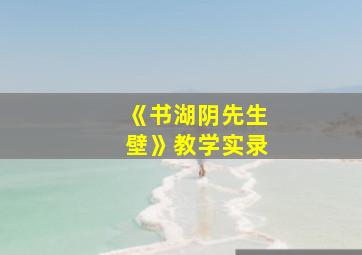 《书湖阴先生壁》教学实录