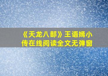 《天龙八部》王语嫣小传在线阅读全文无弹窗