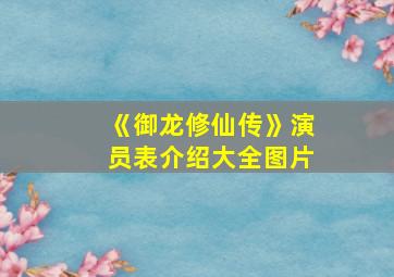 《御龙修仙传》演员表介绍大全图片