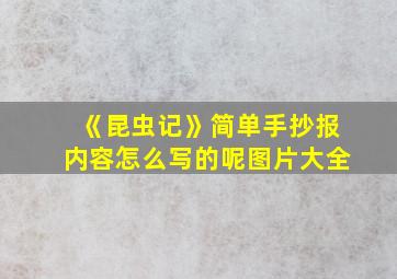 《昆虫记》简单手抄报内容怎么写的呢图片大全