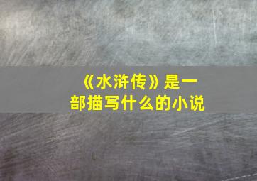 《水浒传》是一部描写什么的小说