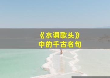 《水调歌头》中的千古名句