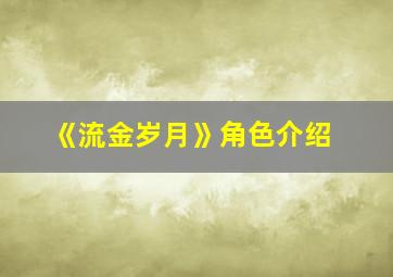 《流金岁月》角色介绍