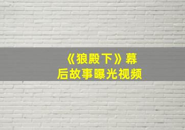 《狼殿下》幕后故事曝光视频