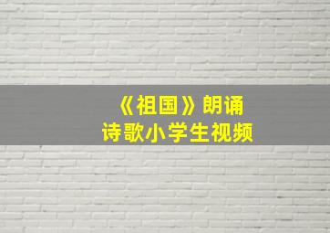 《祖国》朗诵诗歌小学生视频