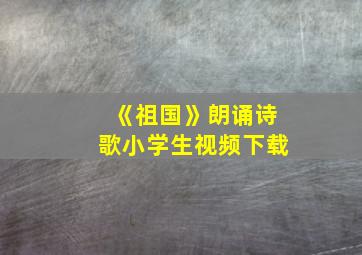 《祖国》朗诵诗歌小学生视频下载