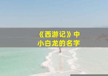 《西游记》中小白龙的名字