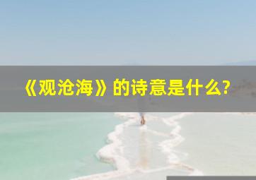 《观沧海》的诗意是什么?