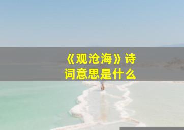 《观沧海》诗词意思是什么