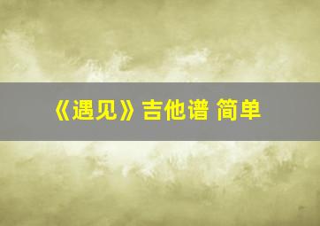 《遇见》吉他谱 简单