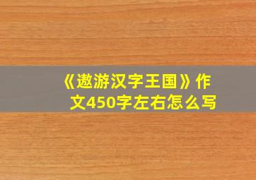 《遨游汉字王国》作文450字左右怎么写