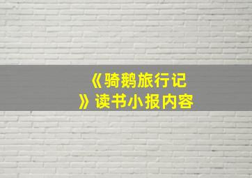 《骑鹅旅行记》读书小报内容