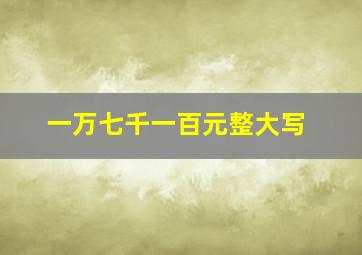 一万七千一百元整大写