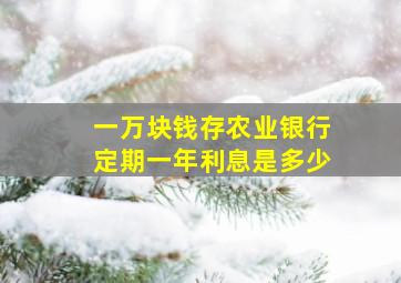 一万块钱存农业银行定期一年利息是多少