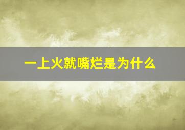 一上火就嘴烂是为什么