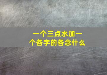 一个三点水加一个各字的各念什么