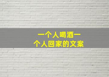 一个人喝酒一个人回家的文案