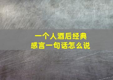 一个人酒后经典感言一句话怎么说