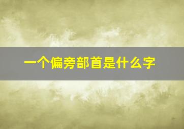 一个偏旁部首是什么字