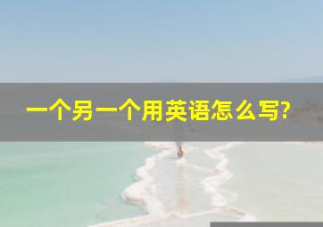 一个另一个用英语怎么写?