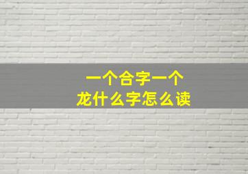 一个合字一个龙什么字怎么读