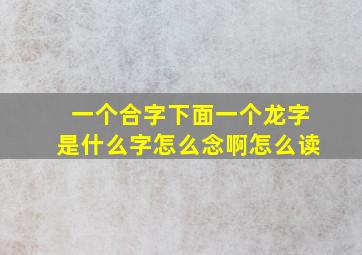 一个合字下面一个龙字是什么字怎么念啊怎么读