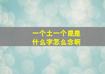 一个土一个昆是什么字怎么念啊