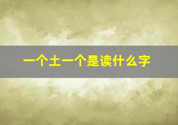 一个土一个是读什么字