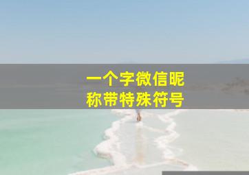 一个字微信昵称带特殊符号