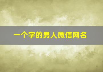 一个字的男人微信网名