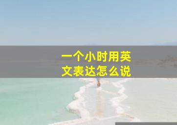 一个小时用英文表达怎么说