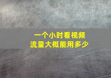 一个小时看视频流量大概能用多少