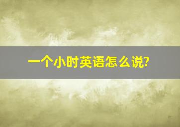 一个小时英语怎么说?