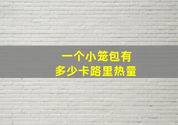 一个小笼包有多少卡路里热量