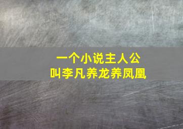 一个小说主人公叫李凡养龙养凤凰