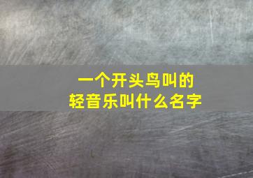 一个开头鸟叫的轻音乐叫什么名字