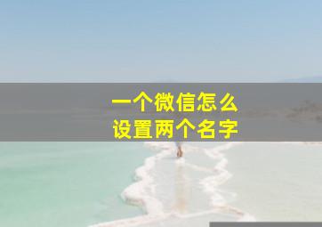 一个微信怎么设置两个名字