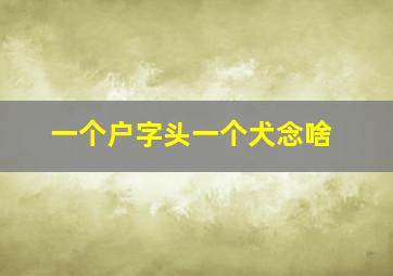 一个户字头一个犬念啥