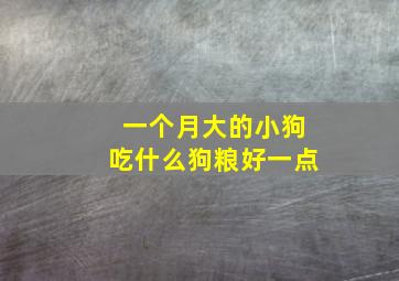 一个月大的小狗吃什么狗粮好一点