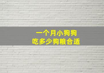 一个月小狗狗吃多少狗粮合适