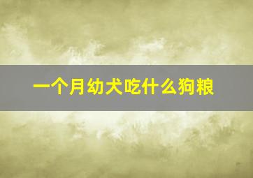 一个月幼犬吃什么狗粮