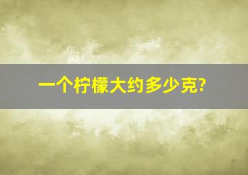 一个柠檬大约多少克?