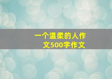 一个温柔的人作文500字作文