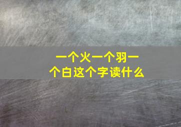 一个火一个羽一个白这个字读什么