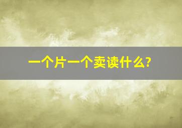 一个片一个卖读什么?